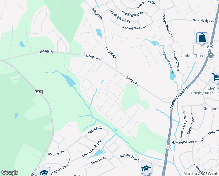 map of restaurants, bars, coffee shops, grocery stores, and more near 13125 Fenceline Drive in Charlotte