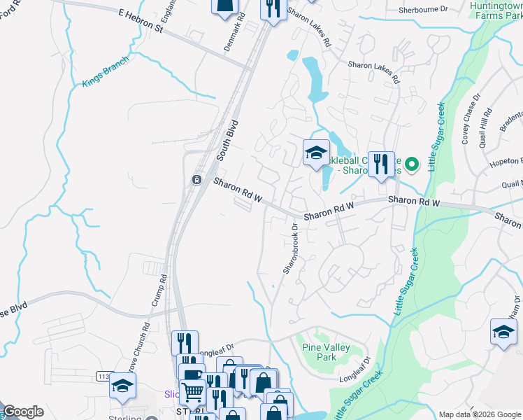 map of restaurants, bars, coffee shops, grocery stores, and more near in Charlotte