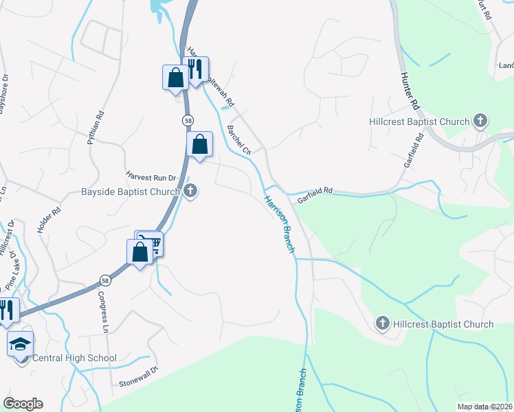 map of restaurants, bars, coffee shops, grocery stores, and more near 7004 Lystra Road in Harrison
