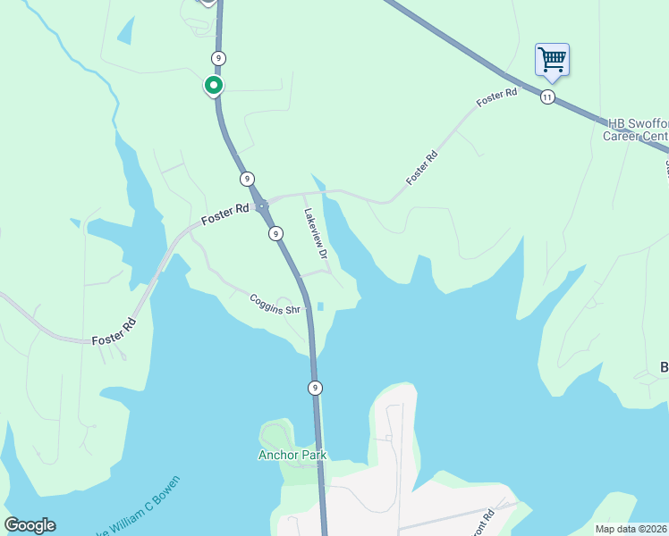 map of restaurants, bars, coffee shops, grocery stores, and more near 183 Lakeview Dr in Inman