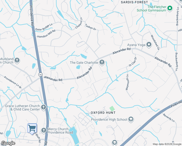 map of restaurants, bars, coffee shops, grocery stores, and more near 6724 Benning Wood Drive in Charlotte