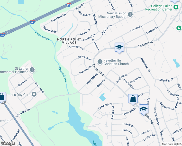 map of restaurants, bars, coffee shops, grocery stores, and more near 816 Shaw Mill Road in Fayetteville
