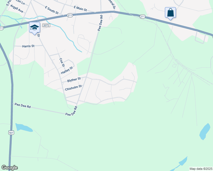 map of restaurants, bars, coffee shops, grocery stores, and more near 201 Sandy Springs Road in Aberdeen