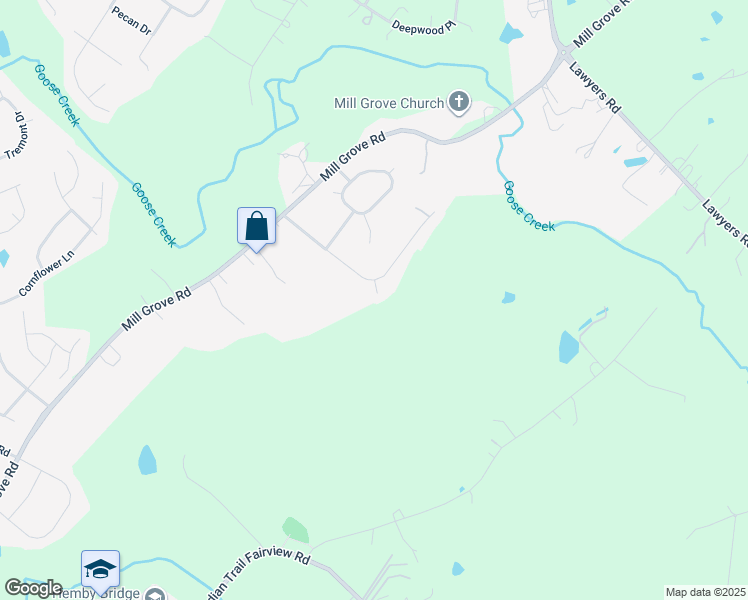 map of restaurants, bars, coffee shops, grocery stores, and more near 6901 Dandelion Court in Indian Trail