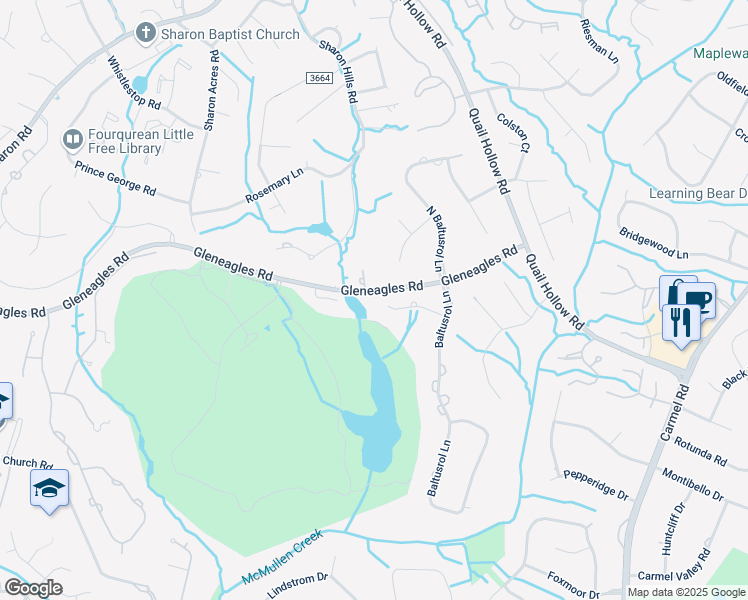 map of restaurants, bars, coffee shops, grocery stores, and more near 3901 Seminole Court in Charlotte