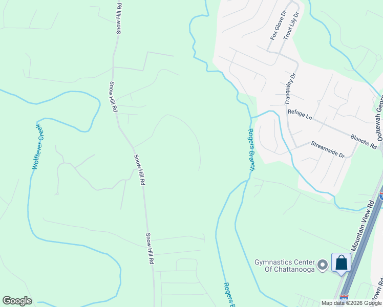 map of restaurants, bars, coffee shops, grocery stores, and more near 8470 Gypsy Lane in Ooltewah