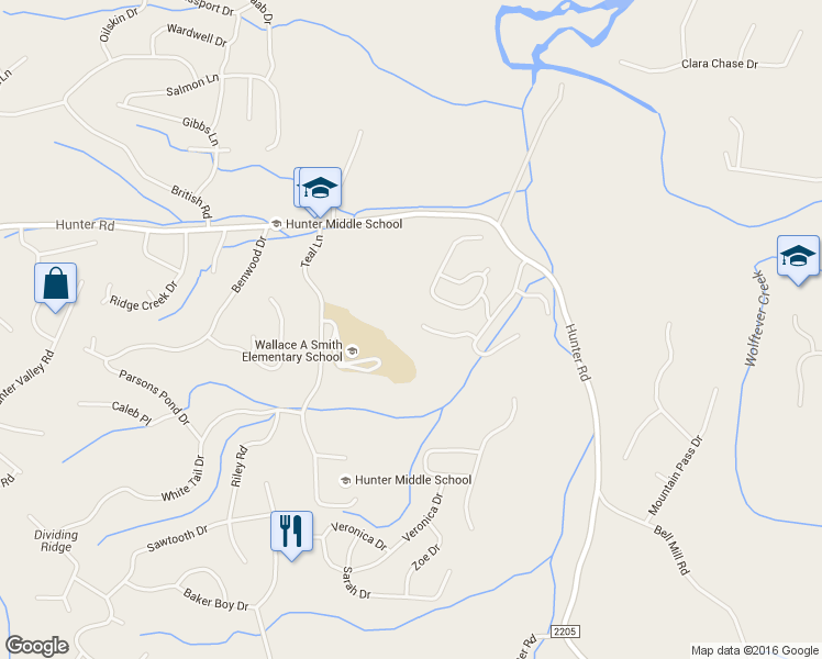 map of restaurants, bars, coffee shops, grocery stores, and more near 6790 Crooked Cove Way in Ooltewah