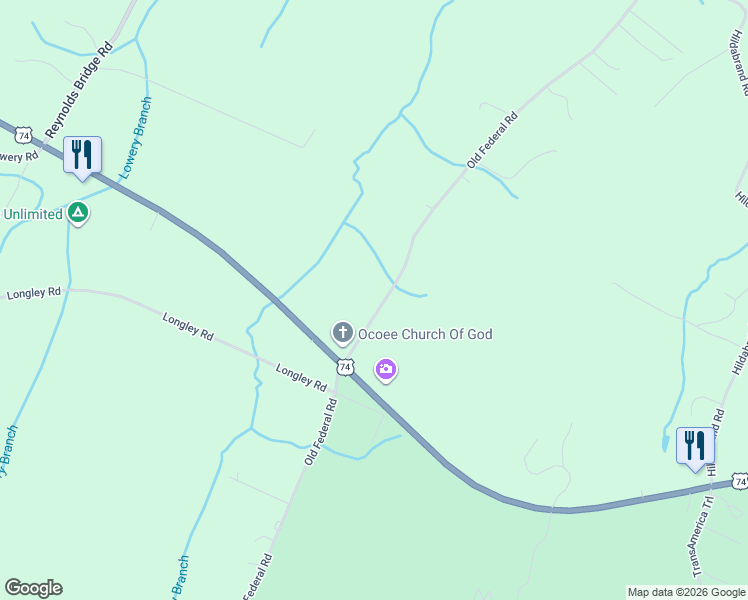 map of restaurants, bars, coffee shops, grocery stores, and more near 626 U.S. 64 in Ocoee