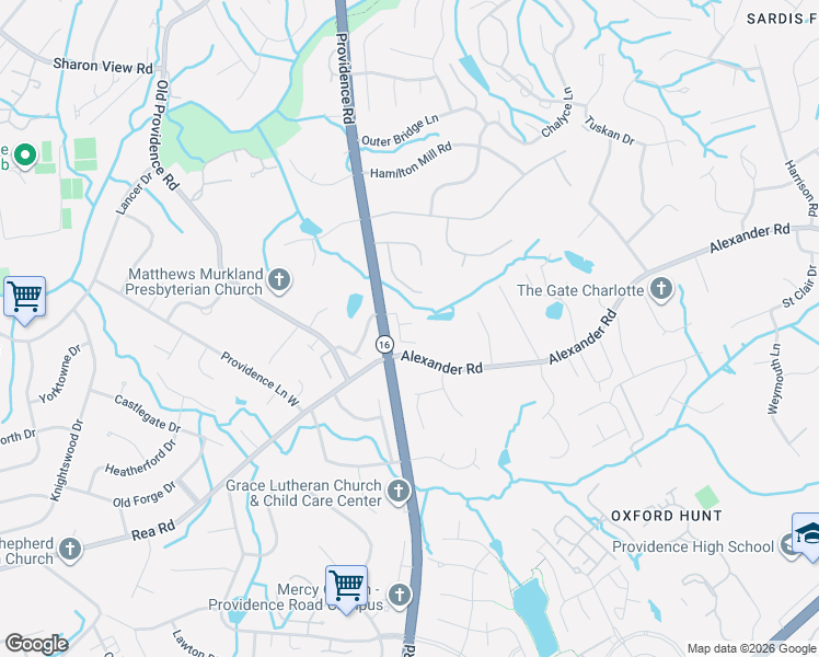 map of restaurants, bars, coffee shops, grocery stores, and more near in Charlotte