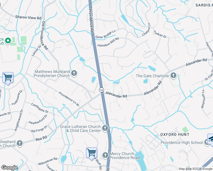 map of restaurants, bars, coffee shops, grocery stores, and more near in Charlotte