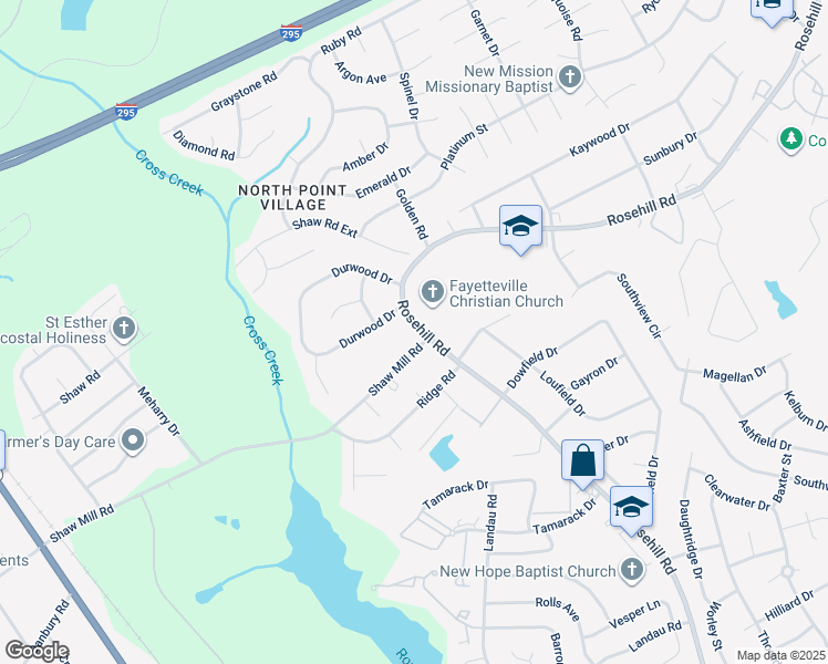 map of restaurants, bars, coffee shops, grocery stores, and more near 816 Shaw Mill Road in Fayetteville