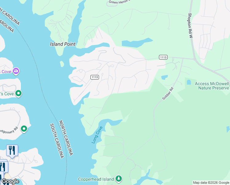 map of restaurants, bars, coffee shops, grocery stores, and more near 14536 Harbor Estate Road in Charlotte