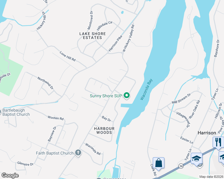 map of restaurants, bars, coffee shops, grocery stores, and more near 9155 Westminister Circle Drive in Chattanooga