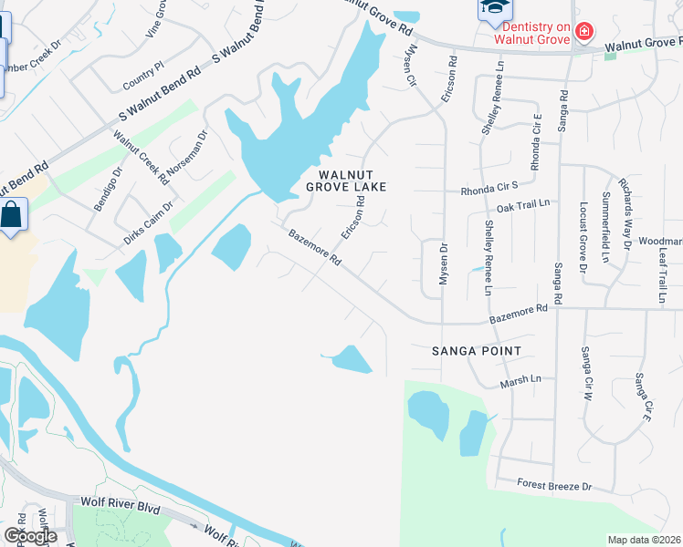 map of restaurants, bars, coffee shops, grocery stores, and more near 8428 Bazemore Road in Memphis