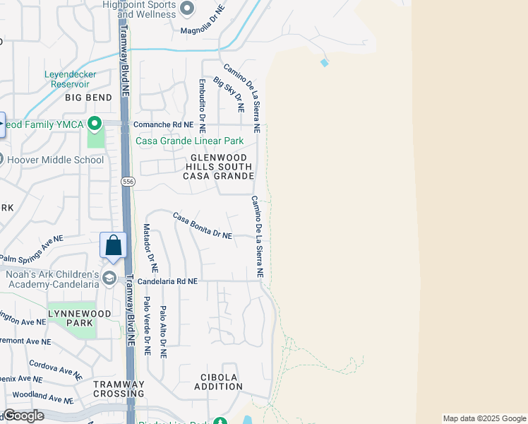 map of restaurants, bars, coffee shops, grocery stores, and more near 3200 Cam De La Sierra Northeast in Albuquerque