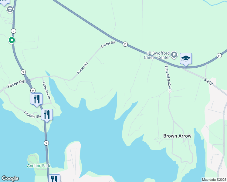 map of restaurants, bars, coffee shops, grocery stores, and more near 148 Coastline Drive in Inman