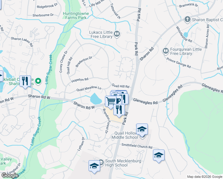 map of restaurants, bars, coffee shops, grocery stores, and more near in Charlotte
