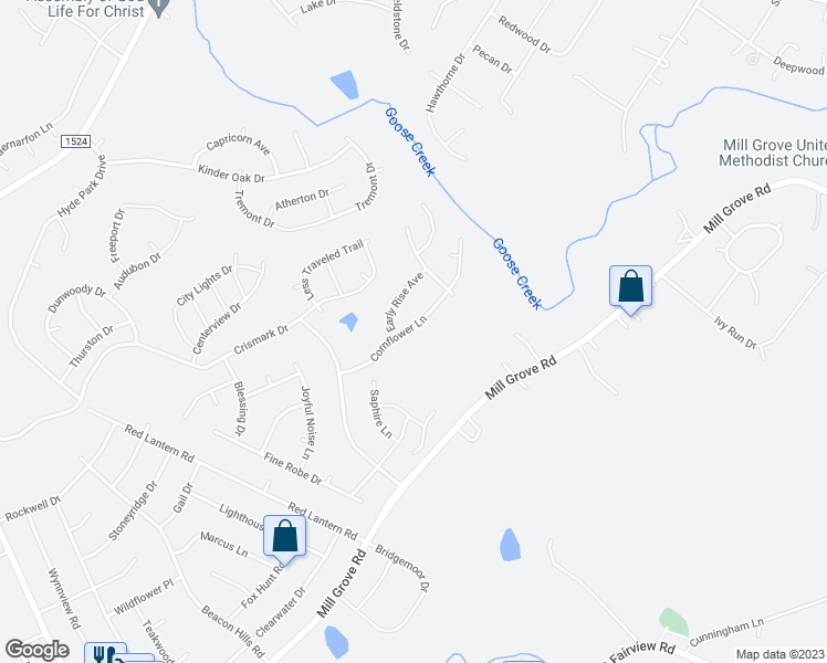 map of restaurants, bars, coffee shops, grocery stores, and more near 2006 Cornflower Lane in Indian Trail