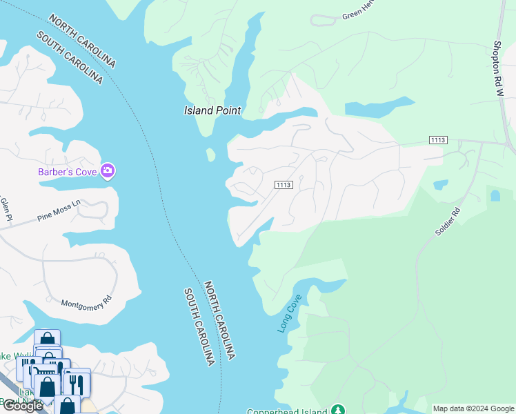 map of restaurants, bars, coffee shops, grocery stores, and more near 14616 Pine Harbor Road in Charlotte