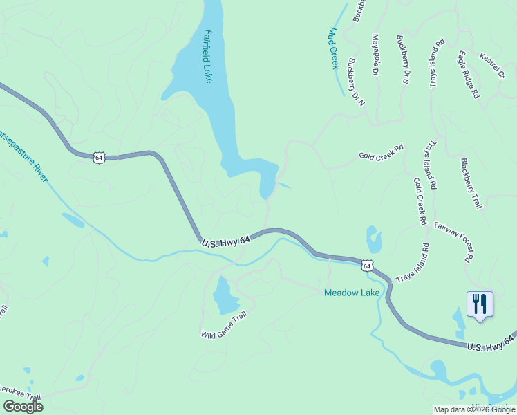 map of restaurants, bars, coffee shops, grocery stores, and more near 32 Emerald Cove Road in Sapphire