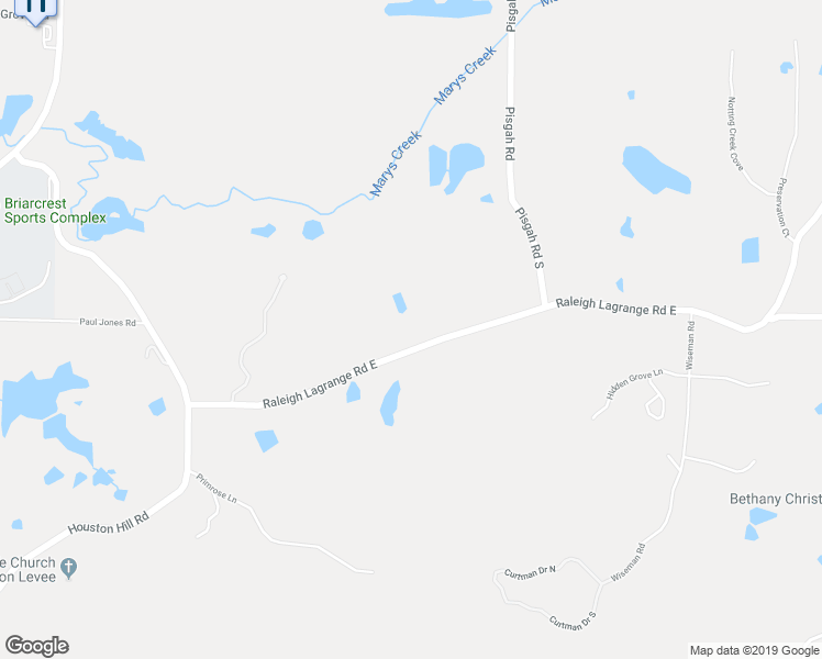 map of restaurants, bars, coffee shops, grocery stores, and more near 10450 Raleigh Lagrange Road East in Shelby