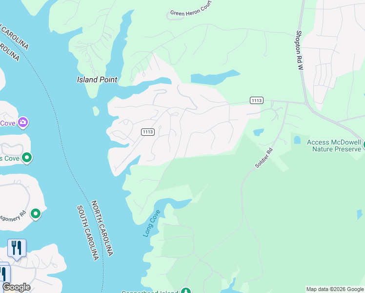 map of restaurants, bars, coffee shops, grocery stores, and more near 14536 Harbor Estate Road in Charlotte