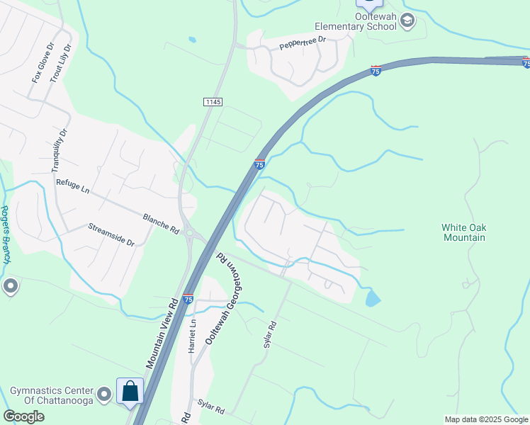 map of restaurants, bars, coffee shops, grocery stores, and more near 7559 Hollydale Lane in Ooltewah