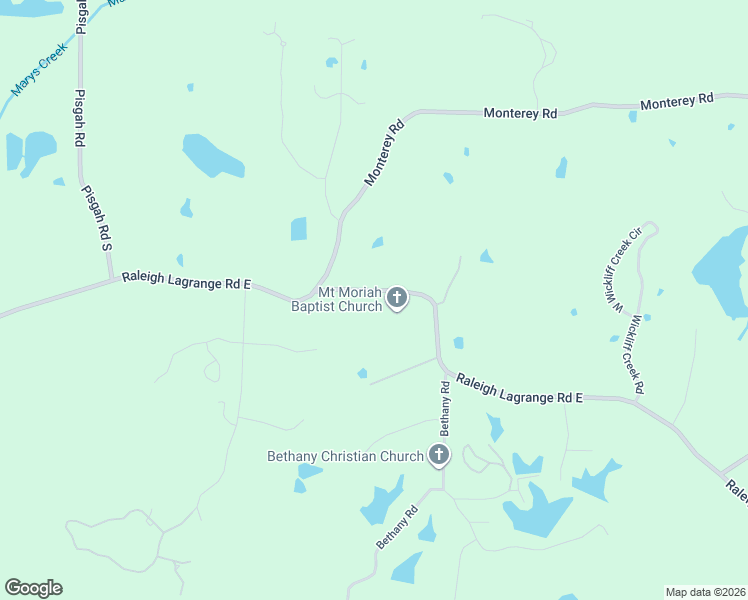 map of restaurants, bars, coffee shops, grocery stores, and more near 10951 Raleigh Lagrange Road East in Shelby County