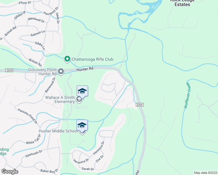 map of restaurants, bars, coffee shops, grocery stores, and more near 5849 Caney Ridge Circle in Ooltewah