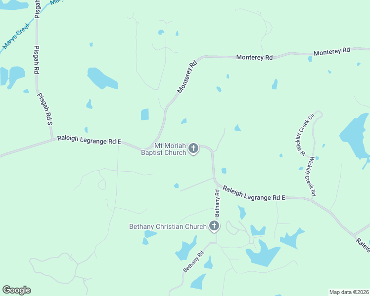 map of restaurants, bars, coffee shops, grocery stores, and more near 10951-10973 Raleigh Lagrange Road East in Shelby County