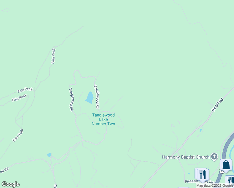 map of restaurants, bars, coffee shops, grocery stores, and more near 132 Tanglewood Circle in Murphy