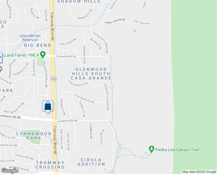 map of restaurants, bars, coffee shops, grocery stores, and more near 3200 Cam De La Sierra Northeast in Albuquerque