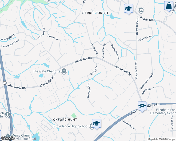 map of restaurants, bars, coffee shops, grocery stores, and more near 1112 Bellegrove Place in Charlotte