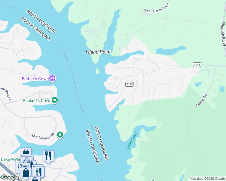 map of restaurants, bars, coffee shops, grocery stores, and more near 14126 Pine Harbor Road in Charlotte