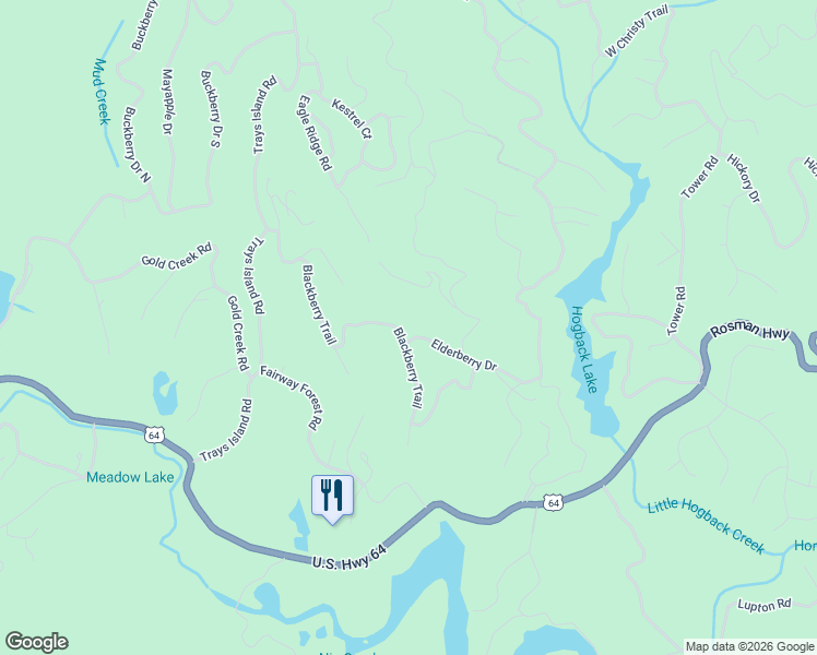 map of restaurants, bars, coffee shops, grocery stores, and more near 50 Elderberry Drive in Sapphire