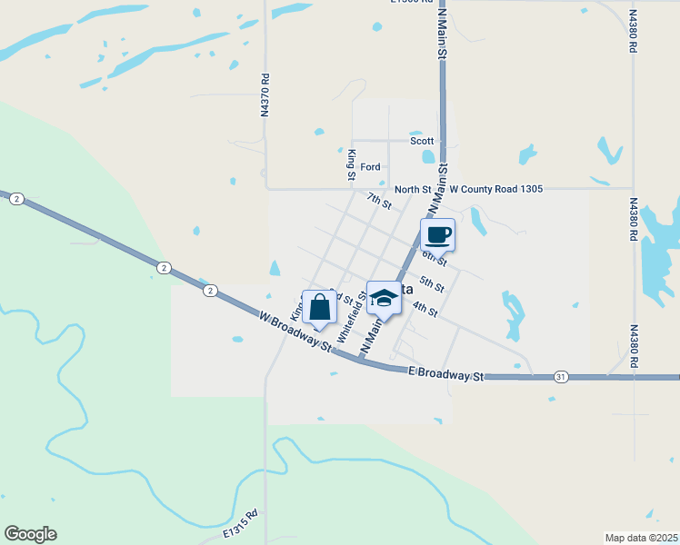 map of restaurants, bars, coffee shops, grocery stores, and more near 306 Hoyt Street in Kinta