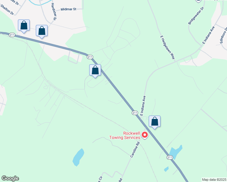 map of restaurants, bars, coffee shops, grocery stores, and more near 10652 North Carolina 211 in Aberdeen