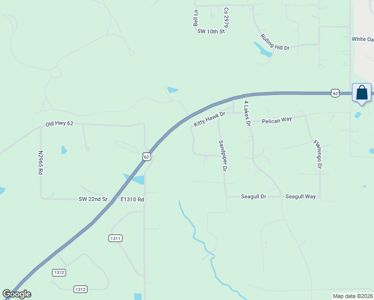 map of restaurants, bars, coffee shops, grocery stores, and more near 4007 Kittyhawk Drive in Blanchard