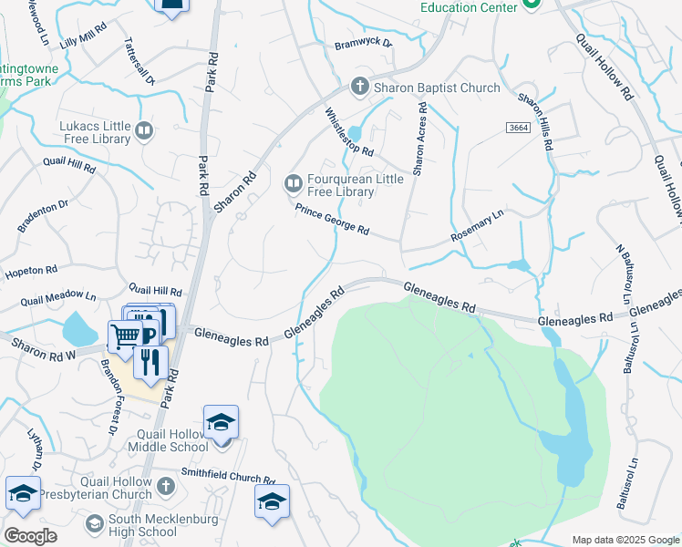 map of restaurants, bars, coffee shops, grocery stores, and more near 3328 Shillington Place in Charlotte