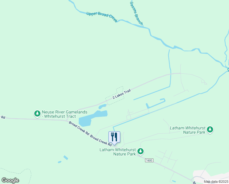 map of restaurants, bars, coffee shops, grocery stores, and more near 480 Two Lakes Trail in New Bern