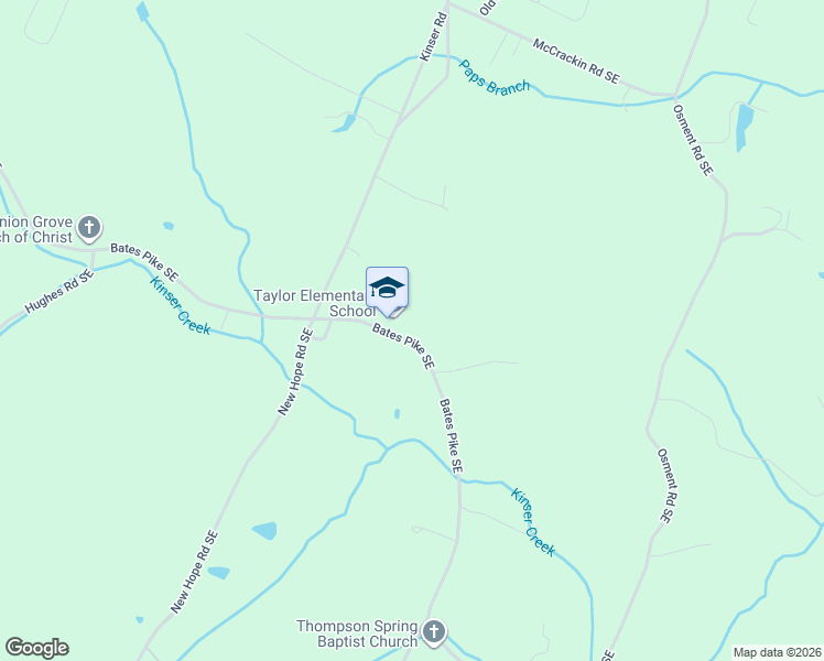 map of restaurants, bars, coffee shops, grocery stores, and more near 5293 Bates Pike Southeast in Cleveland
