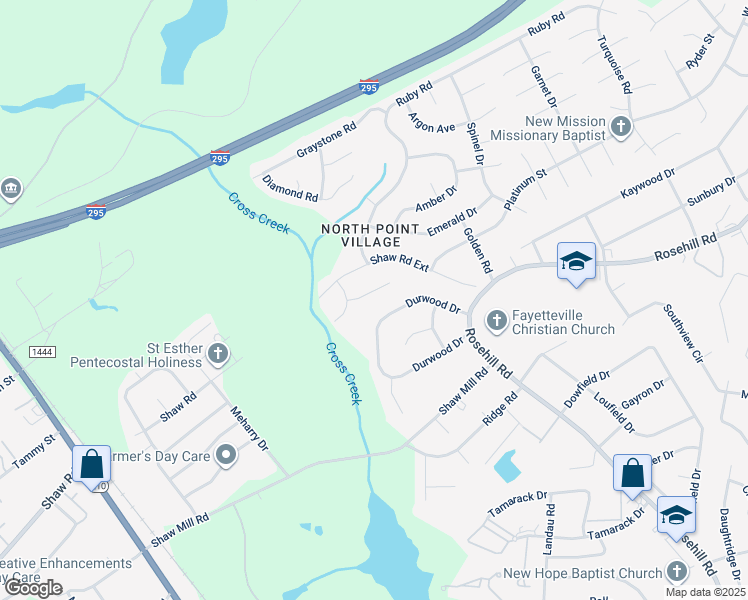 map of restaurants, bars, coffee shops, grocery stores, and more near 815 Opal Court in Fayetteville