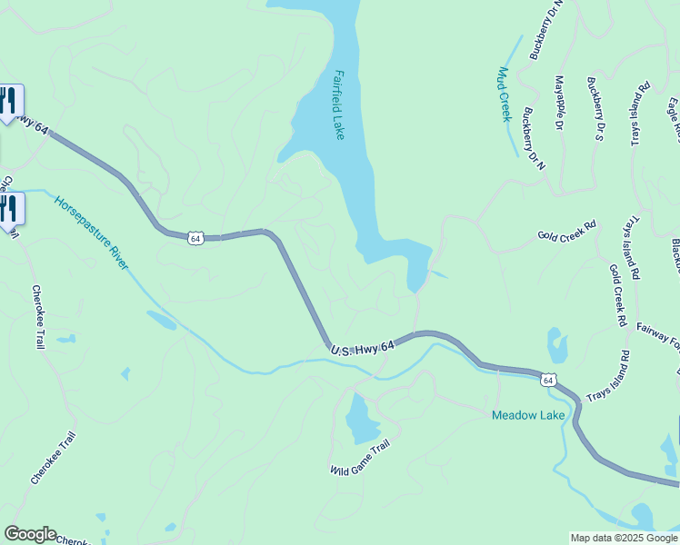 map of restaurants, bars, coffee shops, grocery stores, and more near 2 Emerald Cove Road in Sapphire