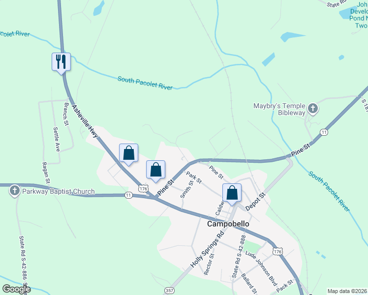 map of restaurants, bars, coffee shops, grocery stores, and more near 50 Roberts Street in Campobello