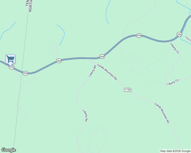 map of restaurants, bars, coffee shops, grocery stores, and more near 105 Liberty Road in Murphy