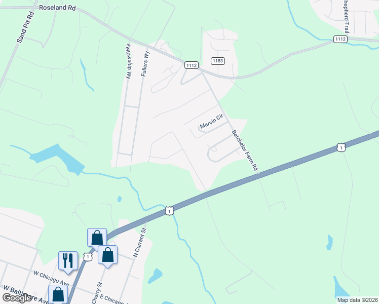 map of restaurants, bars, coffee shops, grocery stores, and more near 114 Willow Creek Lane in Pinebluff