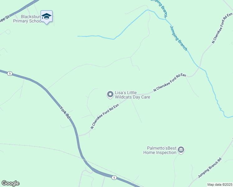 map of restaurants, bars, coffee shops, grocery stores, and more near 217 North Cherokee Ford Road Exn in Blacksburg