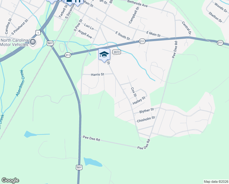 map of restaurants, bars, coffee shops, grocery stores, and more near 204 Benjamin Street in Aberdeen