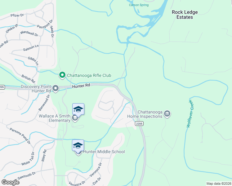 map of restaurants, bars, coffee shops, grocery stores, and more near 5599 Caney Ridge Circle in Ooltewah