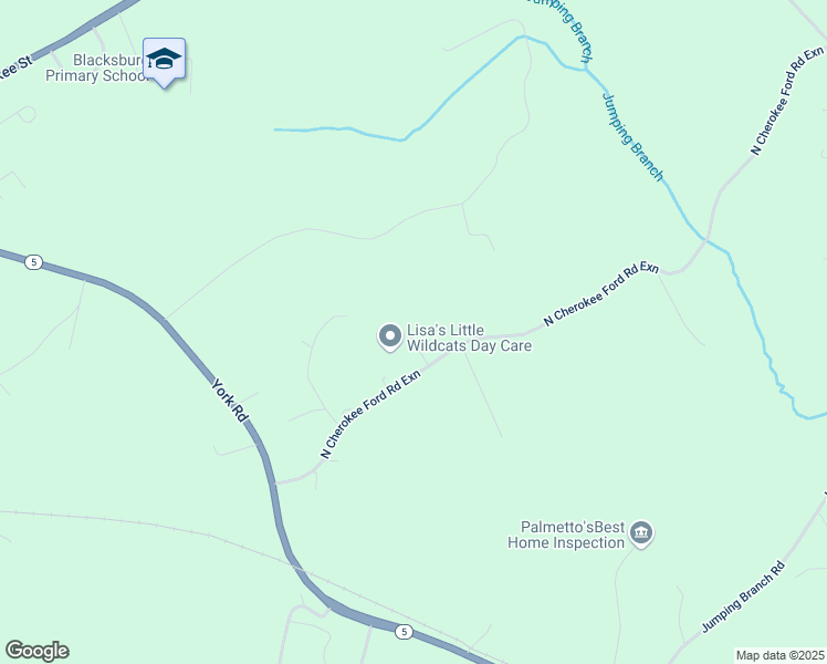 map of restaurants, bars, coffee shops, grocery stores, and more near 217 North Cherokee Ford Road Exn in Blacksburg